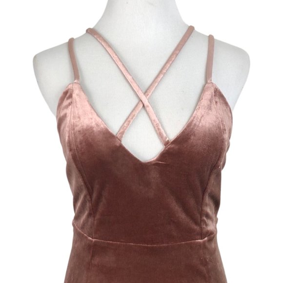 FOREVER 21 Dress Velour Micro Mini Rose Soft Plush Body Con Women's Size Small - Picture 5 of 5